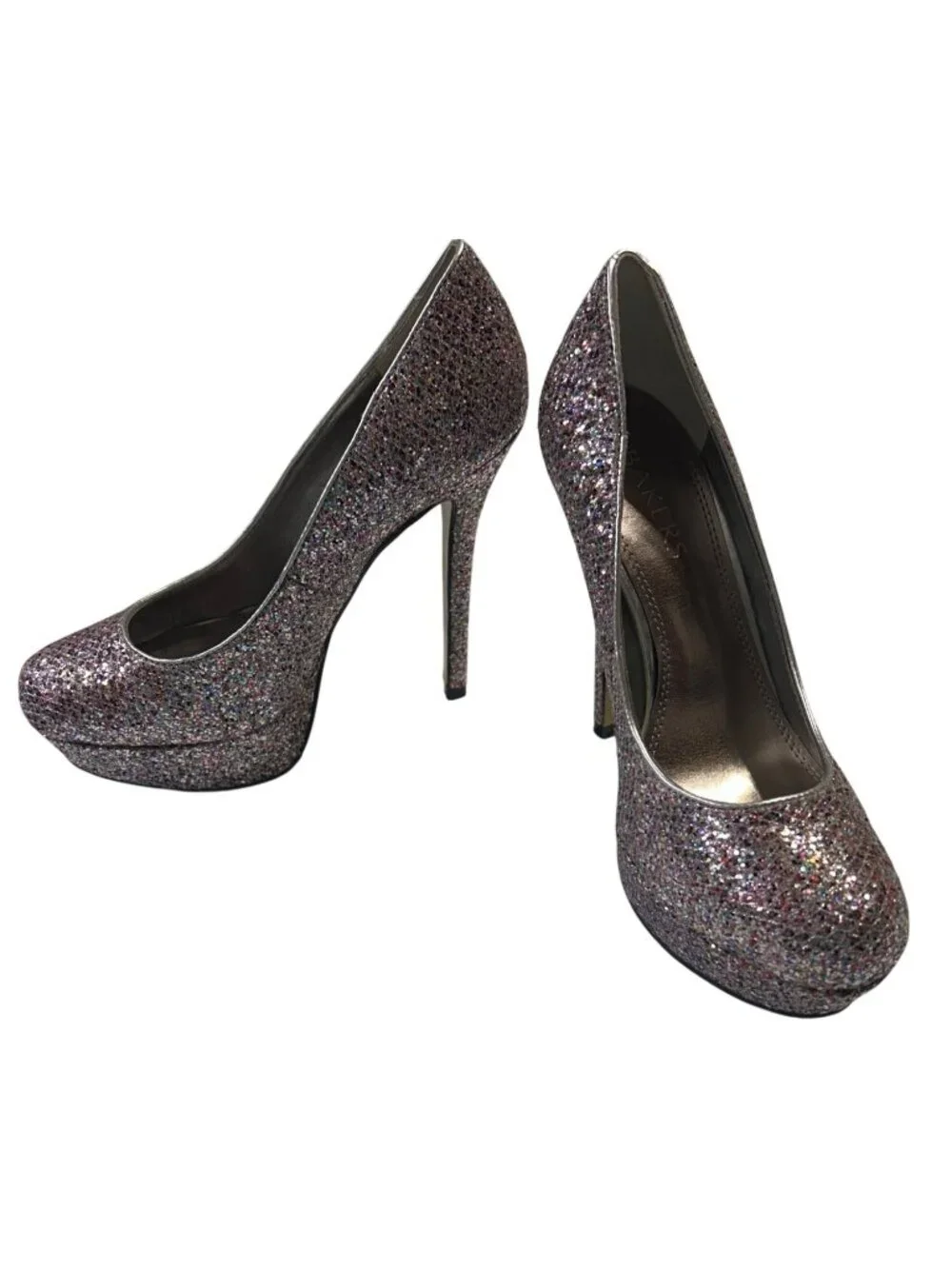 Bakers Womens Size 7M Multicolor Glitter Platform Stiletto Heels High Heel Dress